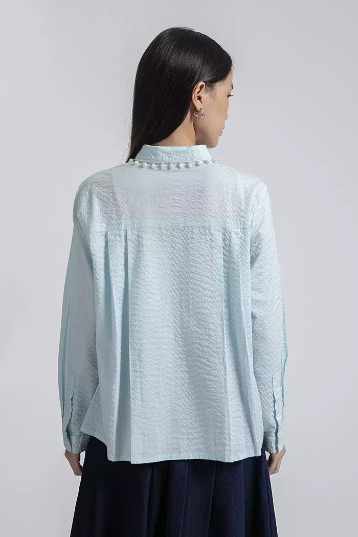 COTTONINK - Atasan Kemeja Wanita Light Blue Aude #FallWinter2025