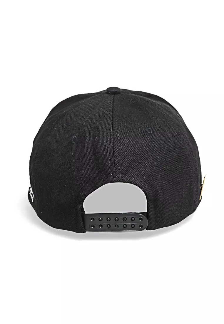 Gemp Topi Snapback Aksesoris Fashion Pria Wanita Variasi Bordir Depan Samping Material Rafel ORIGINAL - Black