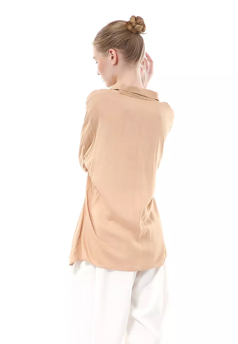 Ayudia Shirt Long Sleeve Atasan Wanita Premium Quality - Cream