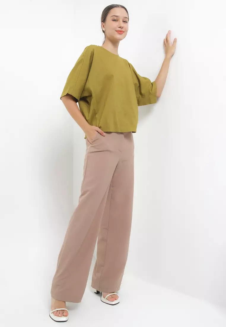 Jual Giordano Women's Kimono Sleeve Linen Shirt Original 2025