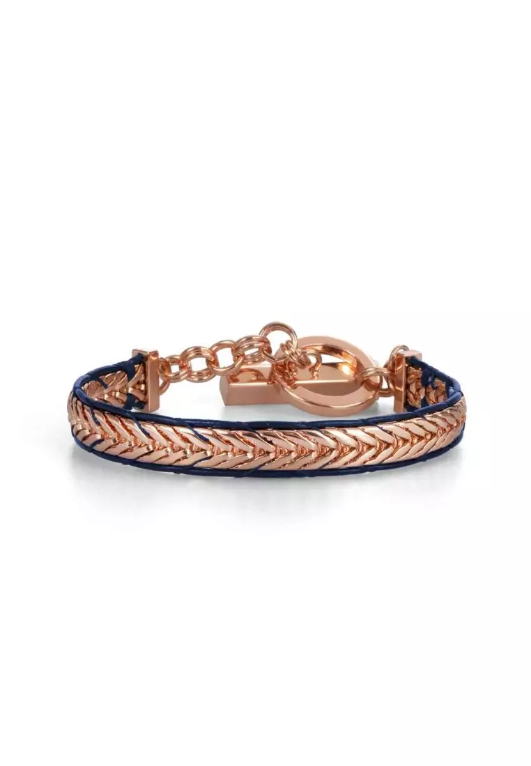 The Guardia Arrow Chain Bracelet- Navy Blue (Rose Gold Edition)