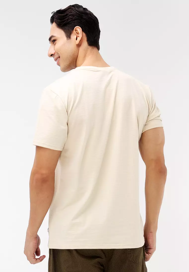 Round Neck Streaky Short Sleeves T-Shirt