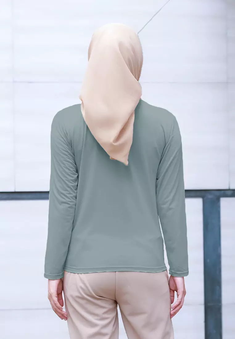 Cotton Bee - Manset Lengan Panjang Aneisha Inner Rayon - Ice Green - XL 
