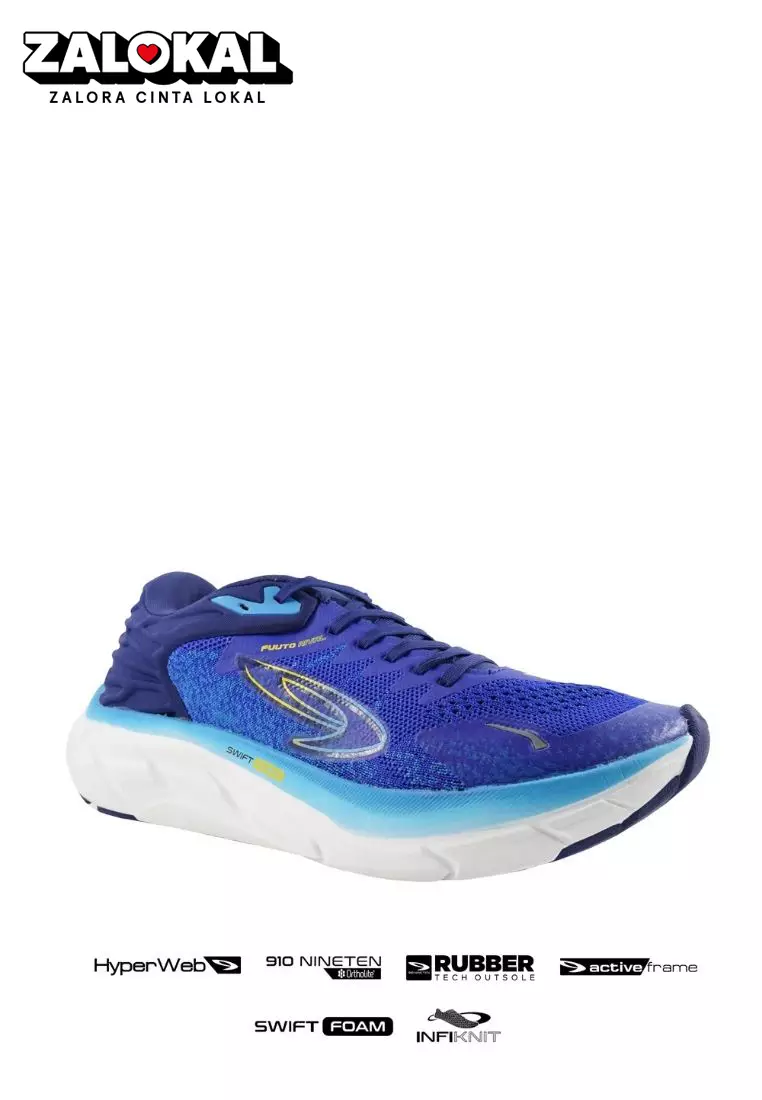 910 Nineten FUUTO RIVAL Sepatu lari - Biru-Tua/Biru-MD/Kuning