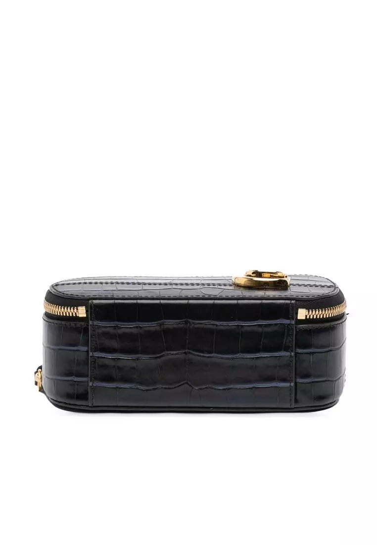 Pre-Loved Chloé Mini Croc Embossed Leather C Vanity Bag
