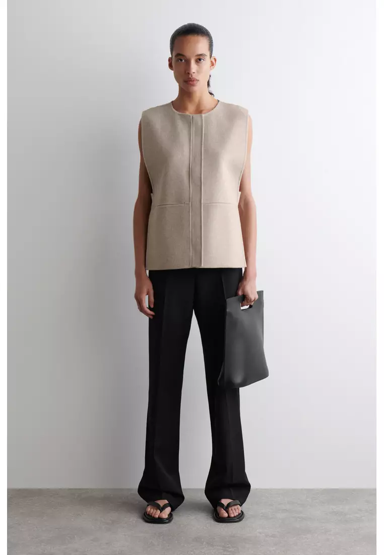 DOUBLE-FACED WOOL HYBRID VEST