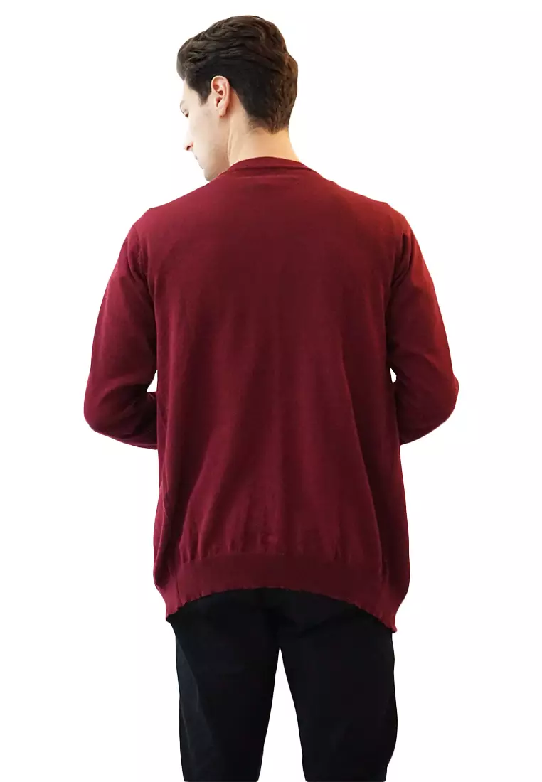 Cardigan Pria Oversize Sweater Korea Big Size Jumbo Marun