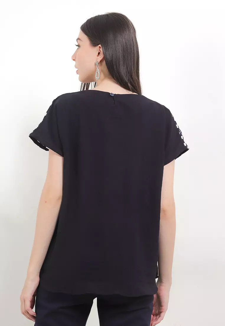 Mira Batik Blouse Cap Top Lengan Pendek