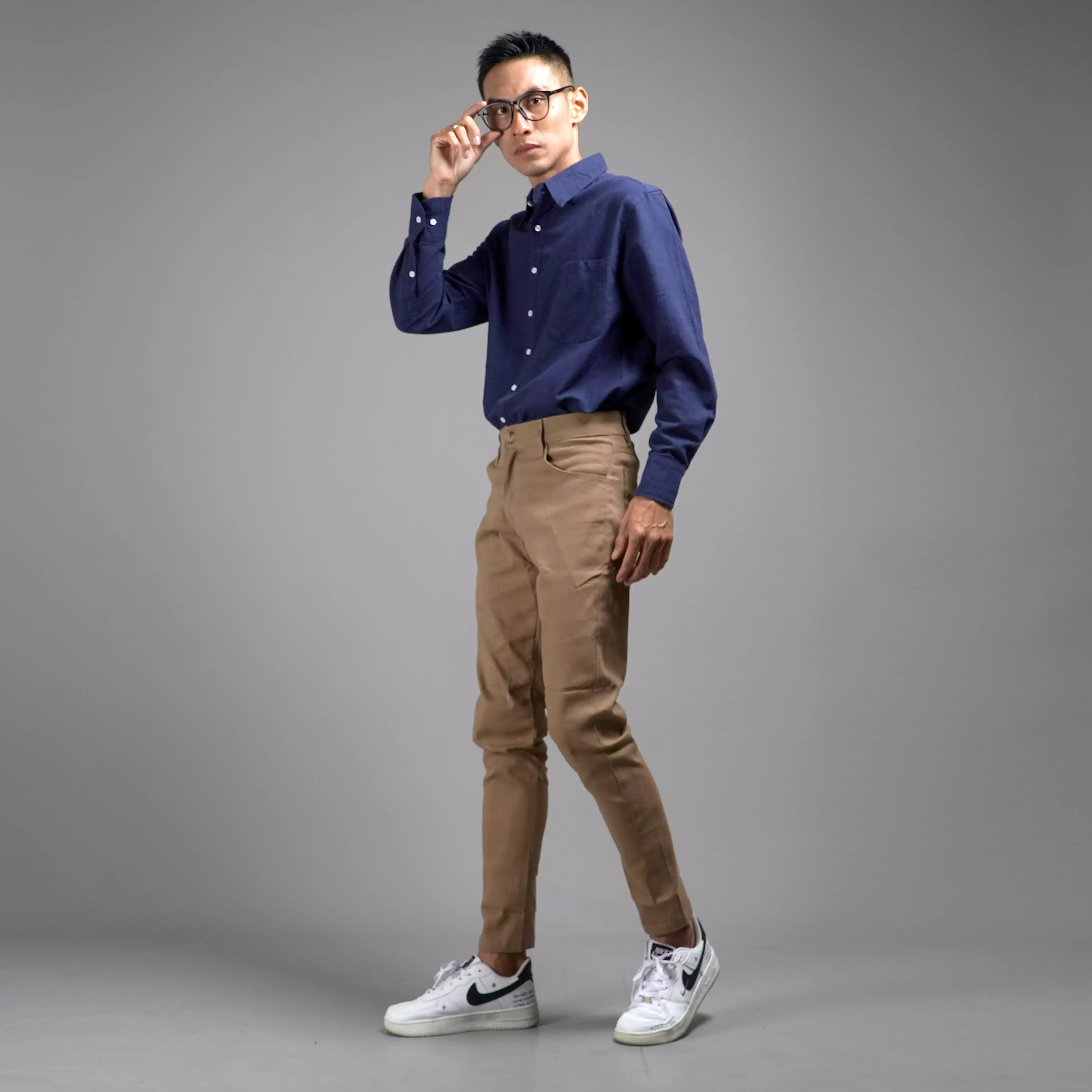  FERNANDO Workshirt Kemeja Polos Kemeja Pria Work Shirt - NAVY