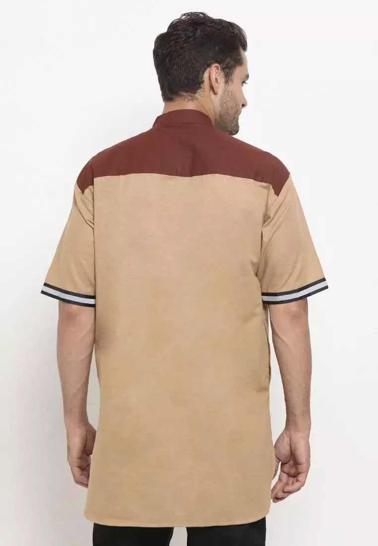 Zayidan Baju Koko Gamis Muslim Pria Shiddiq - Cream