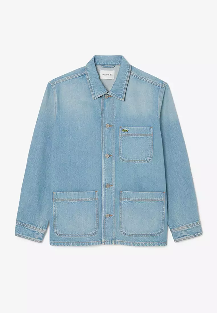 Oversized Cotton Denim Overshirt Jacket