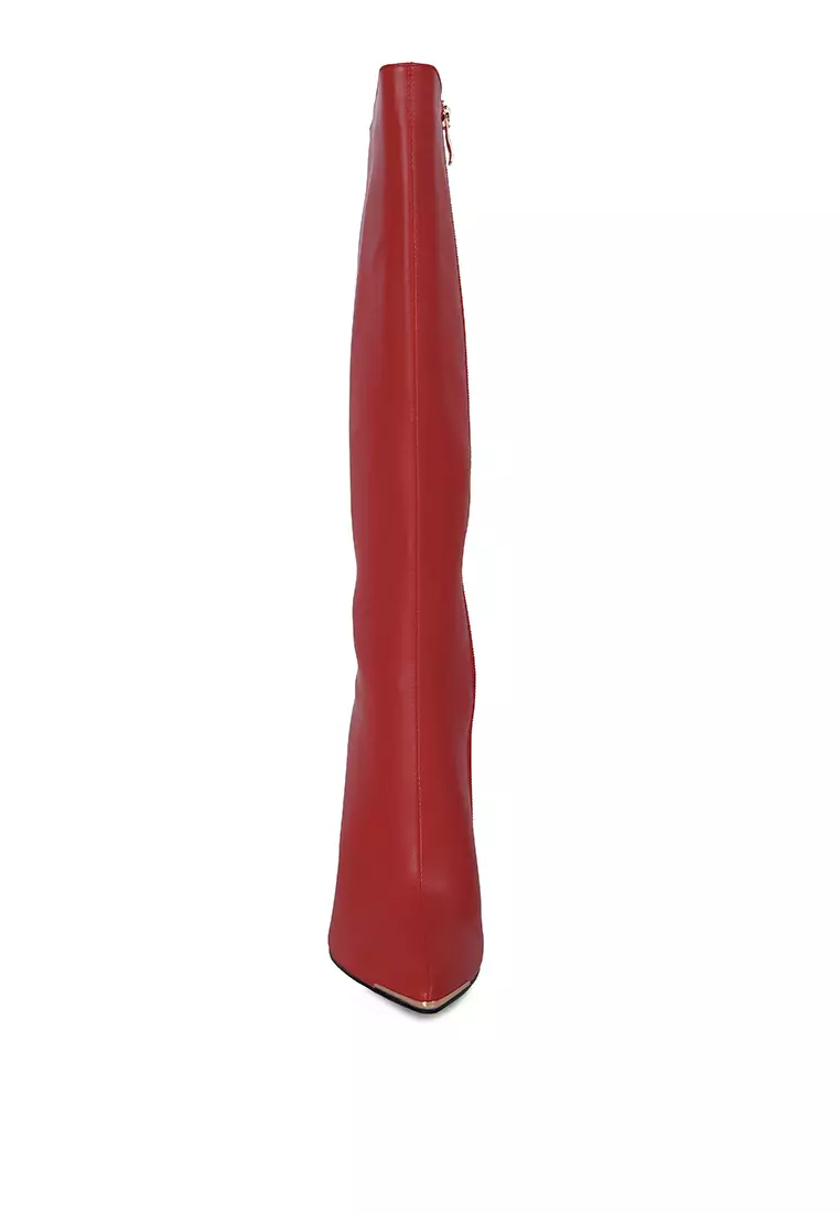 Red calf sales length boots