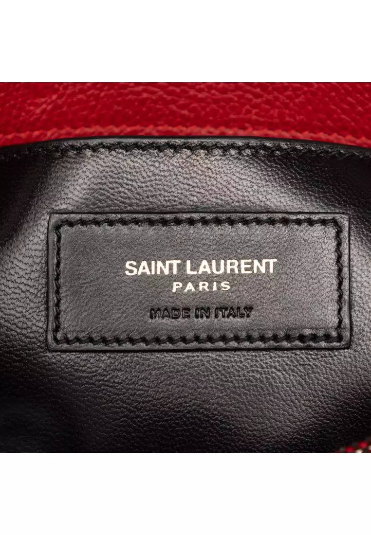 Pre-Loved Saint Laurent Medium Chevron Sheepskin Monogram College Satchel