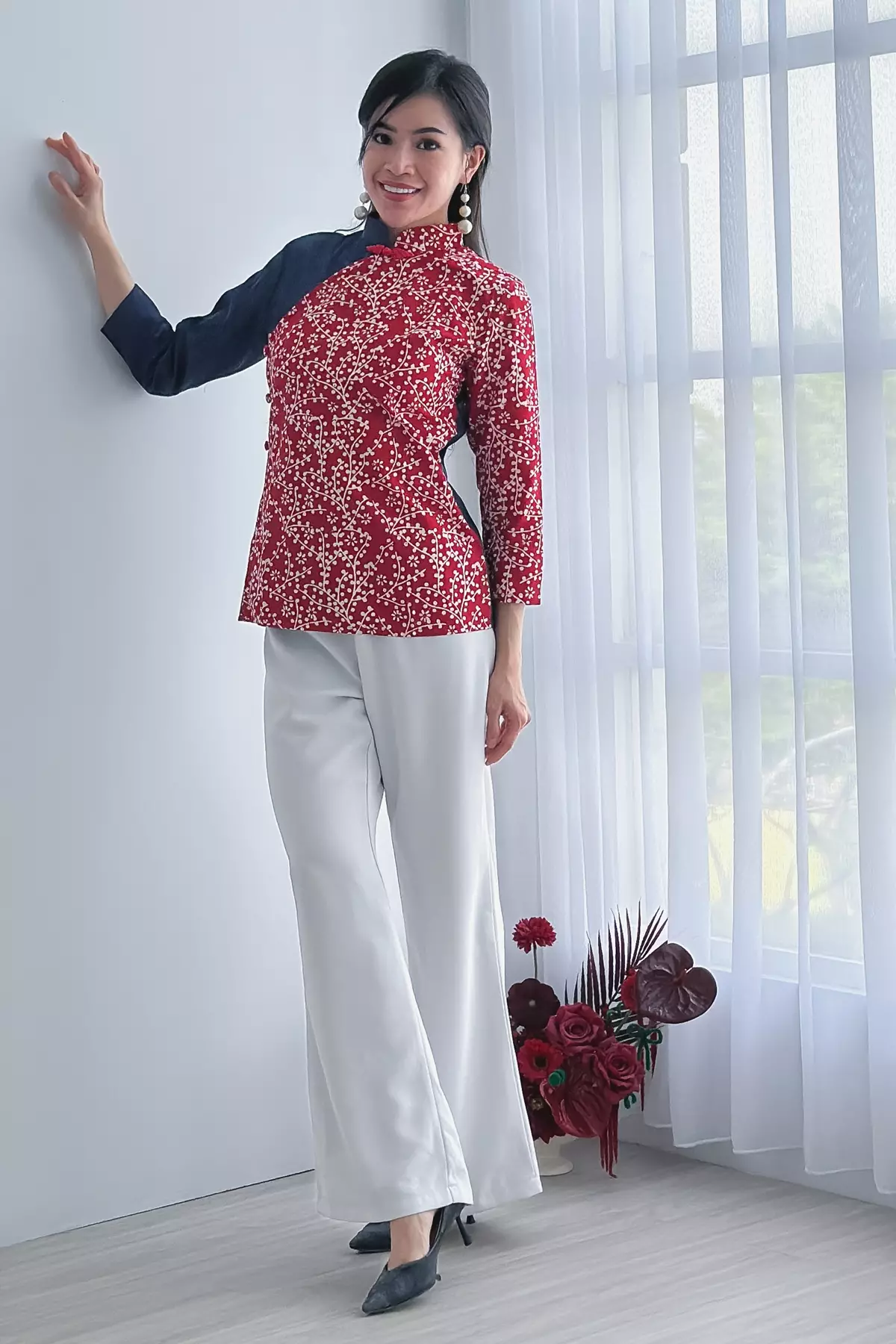 Juniper Rintik Merah Batik Blouse