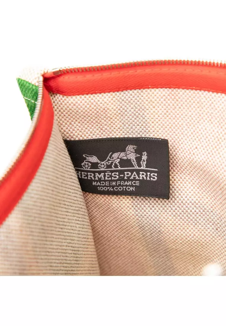 Pre-Loved Hermès Toile Flat Waikiki Pouch