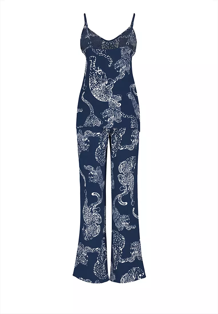 Tigers Patterned Viscose Pajama Set