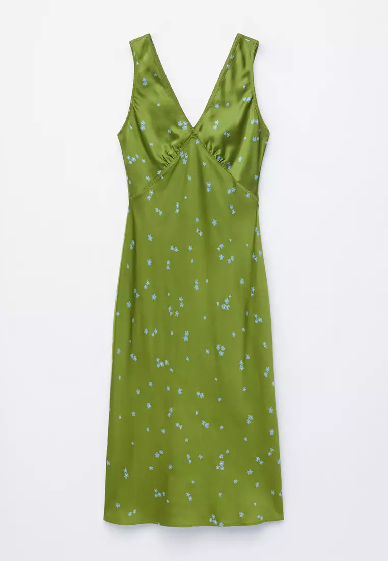 V-Neck Slip Midi Dress