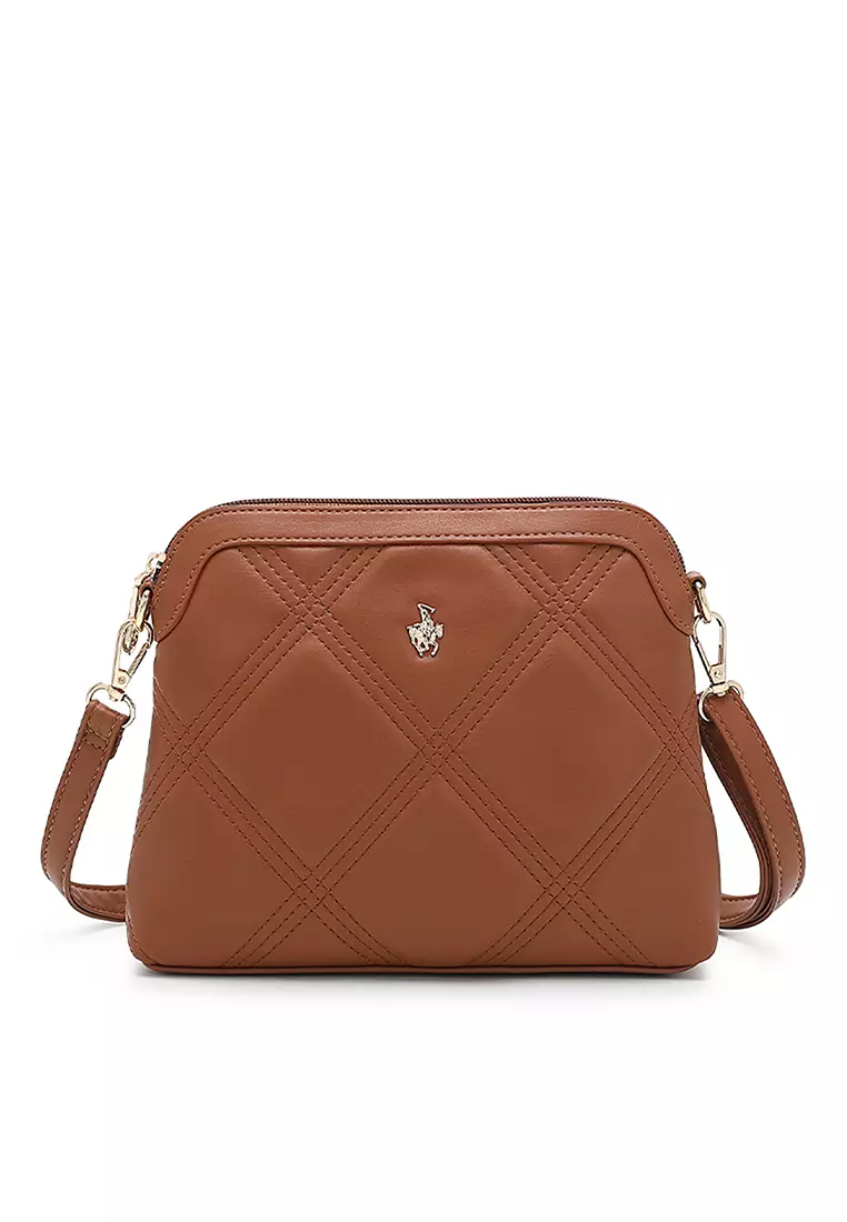 Buy Swiss Polo Quilted Sling Bag / Crossbody Bag Brown 2024 Online