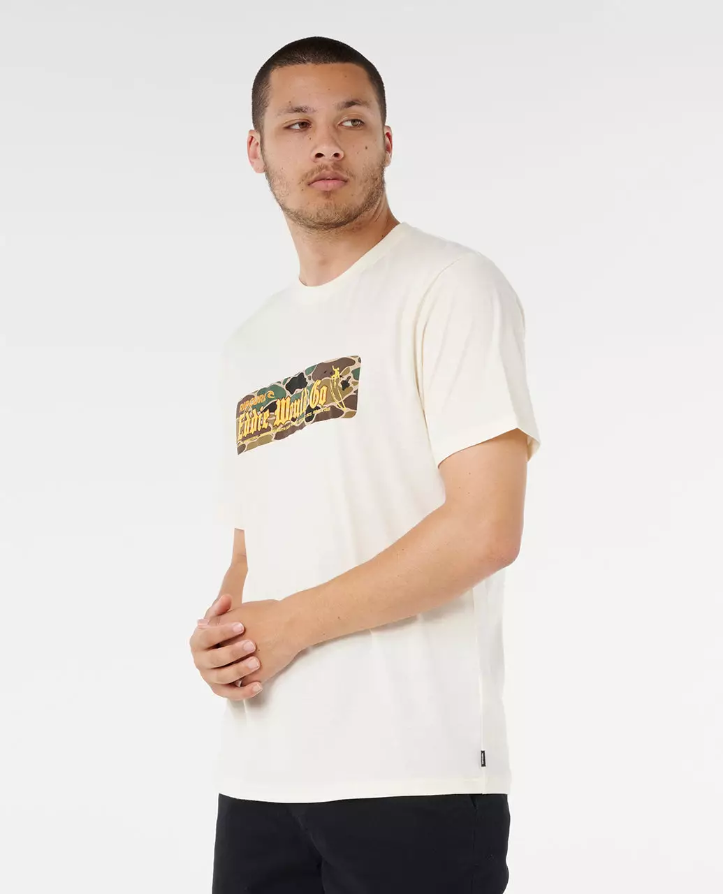 Rip Curl Men Eddie Would Go Sticker Tee - Bone