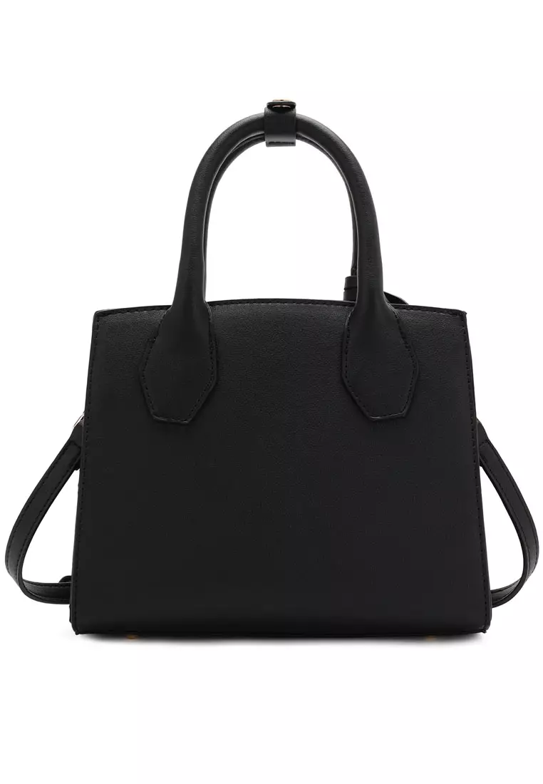 2-In-1 Top Handle Bag & Zipper Purse - Black