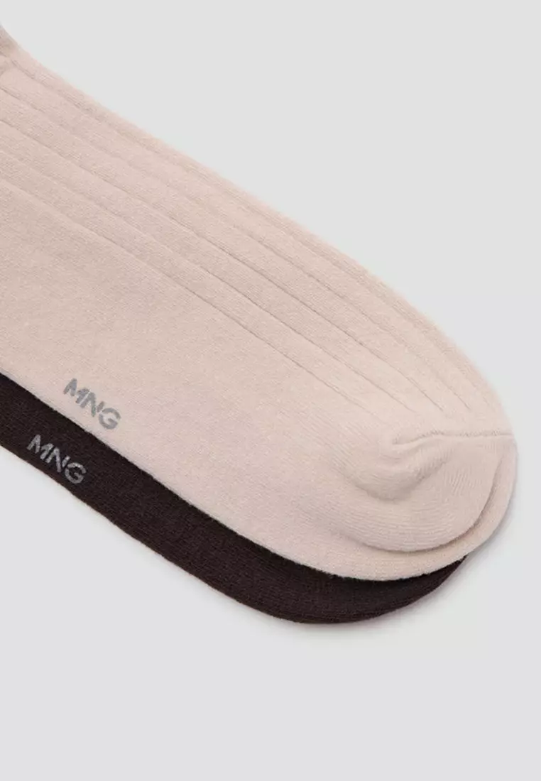 Pack Of 2 Ribbed Socks