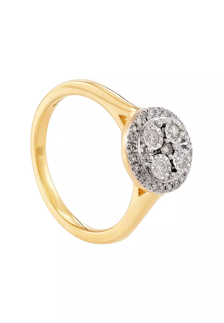 HABIB Cluster Round Diamond Ring in 375/9K Yellow Gold 269670624(YG)