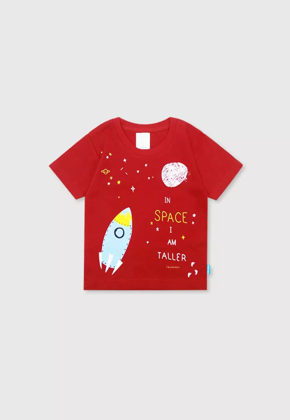 Wakakids Setelan Bayi Laki Laki Baju Lengan Pendek Anak Usia 6 Bulan Hingga 12 Bulan Set Celana Jeans Motif Rocket 3146 Merah
