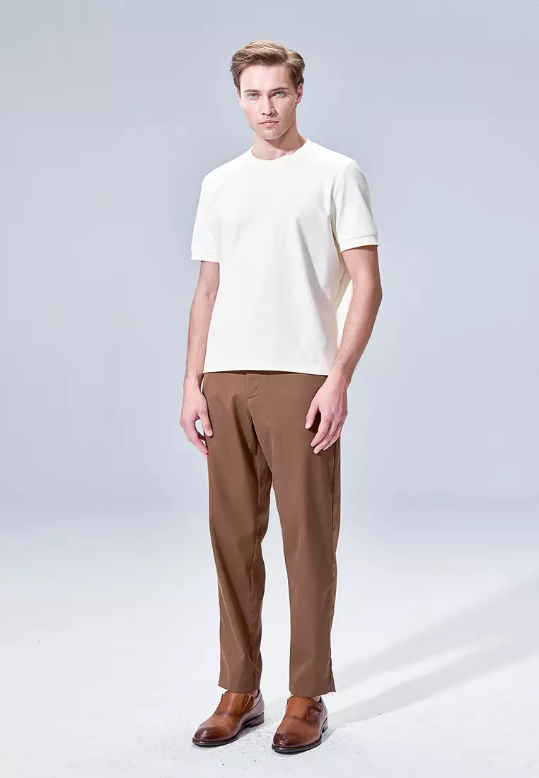 Dull Gold Cooling Drawstring Tapered Trousers