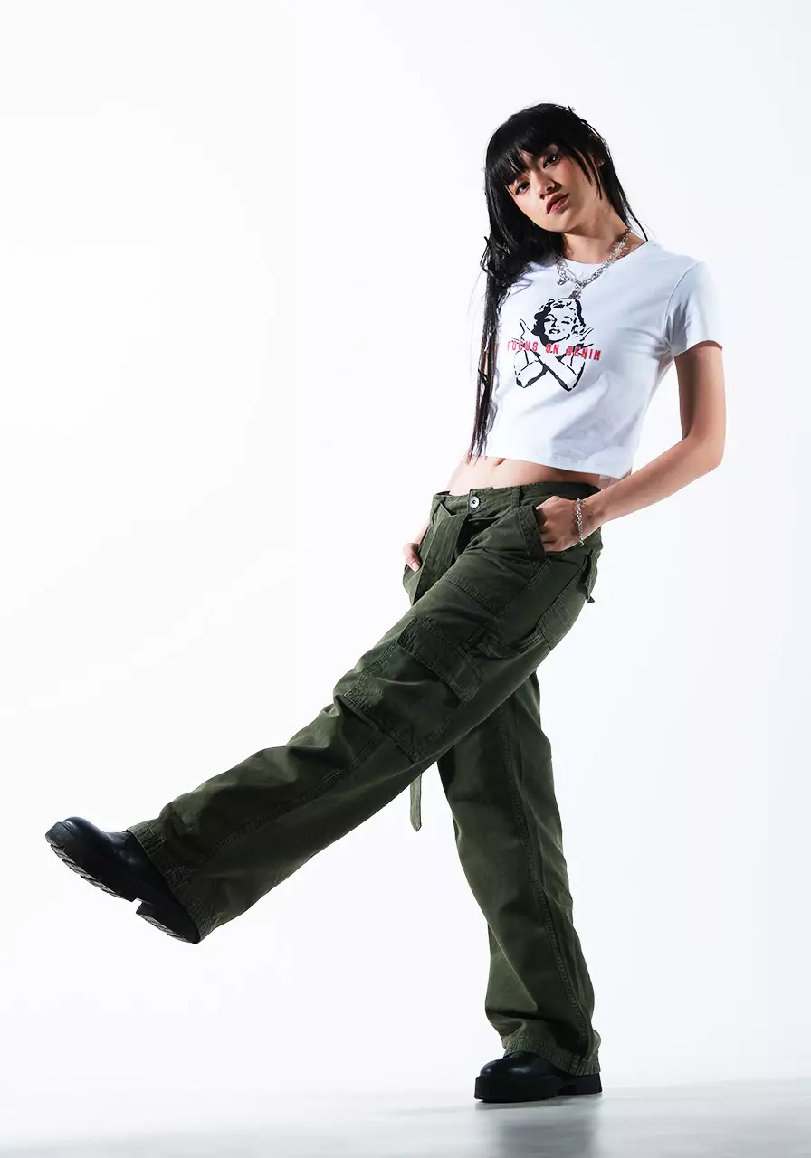 Celana Panjang Cargo Wanita Anka Army