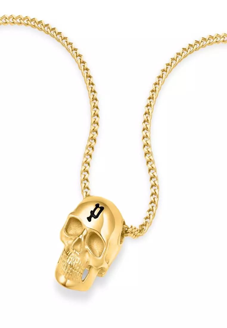 Police Vertex Gold Stainless Steel Necklace For Men PPEAGN0000904