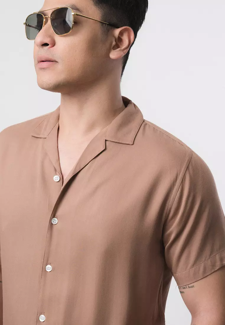 Cuban Tan Brown Casual Shirt