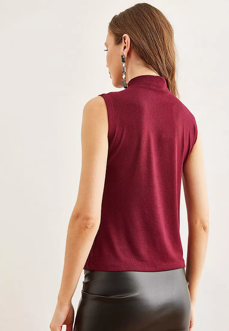 Stand Collar Soft Touch Flexible Blouse