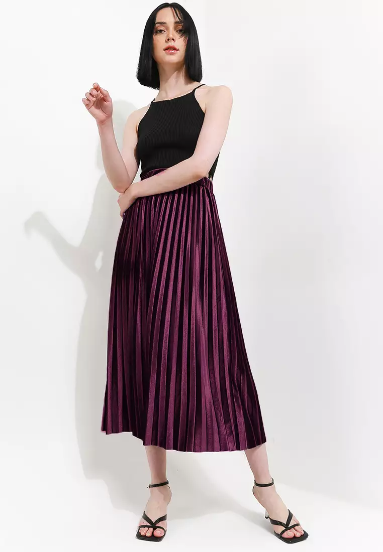 Pleated Skirt Velvet