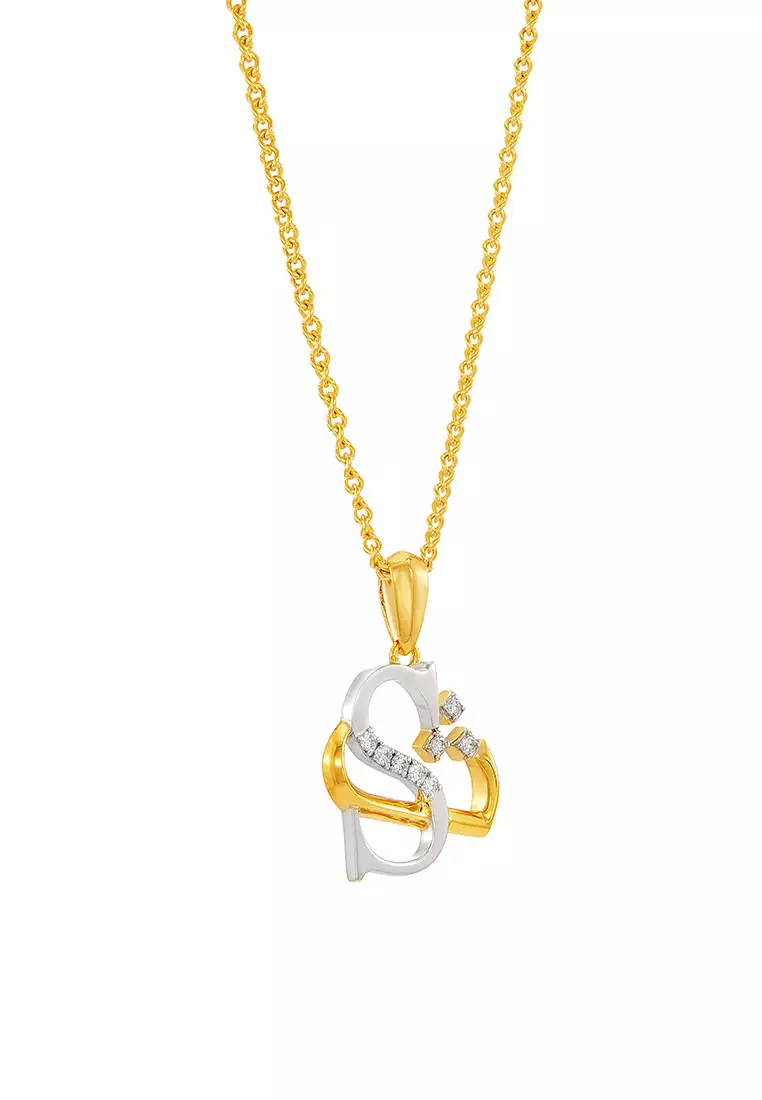 HABIB TULUS | Diamond Necklace in 375/9K Yellow and White Gold (Alphabet) 560710724(S-SHA)-YG