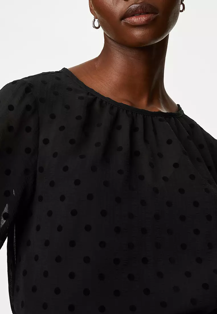 Chiffon Polka Dot Blouse