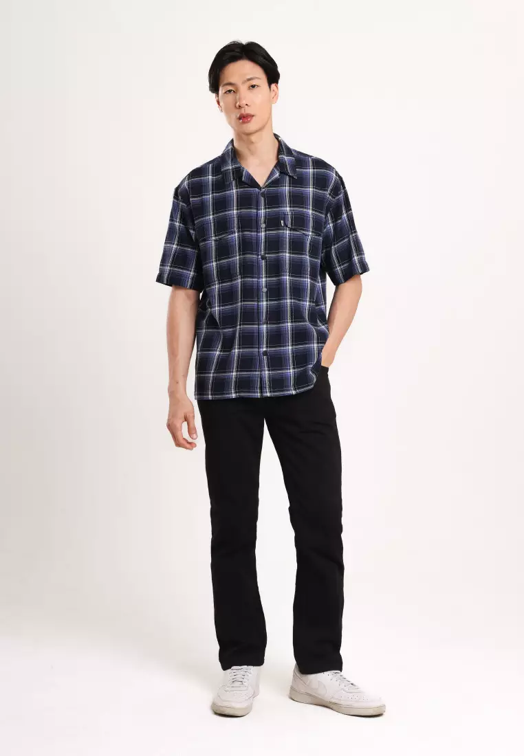 Used 1968 - Ansel Kemeja Pria Lengan Pendek Relaxed Fit Motif Kotak