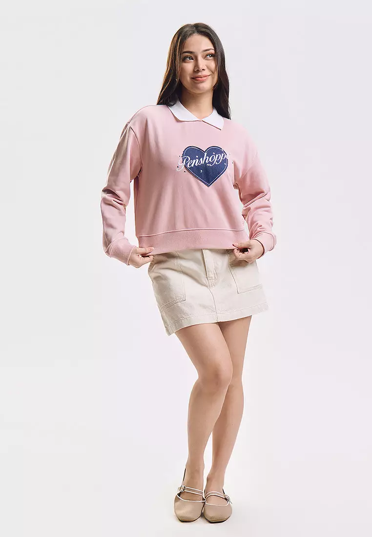Relaxed Twofer Cropped Pullover
