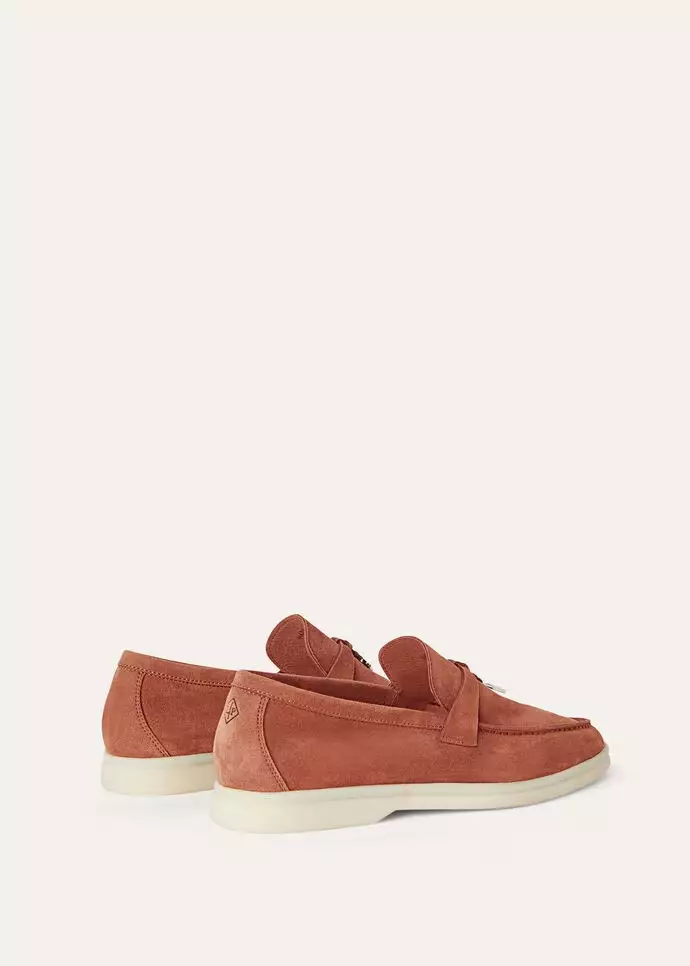 Summer Charms Walk Loafers Suede Goatskin Dusty Orange