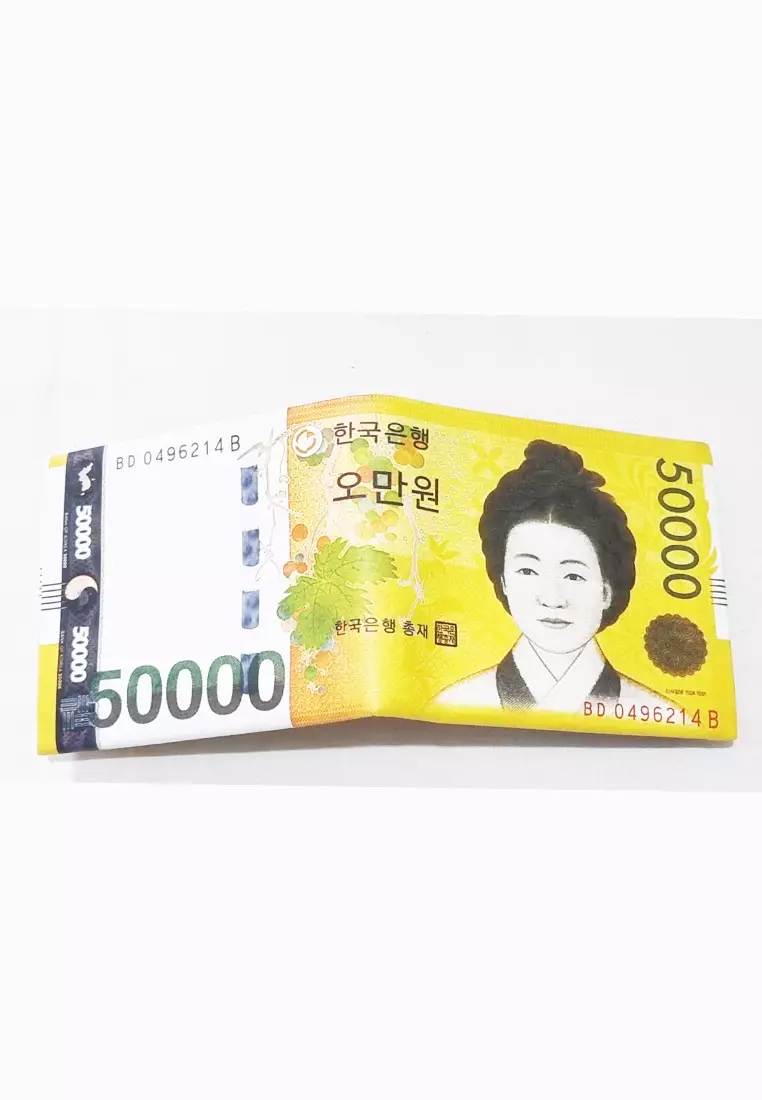 Dompet Kulit Vegan Wallet Currency Korean Won 50000 Yellow
