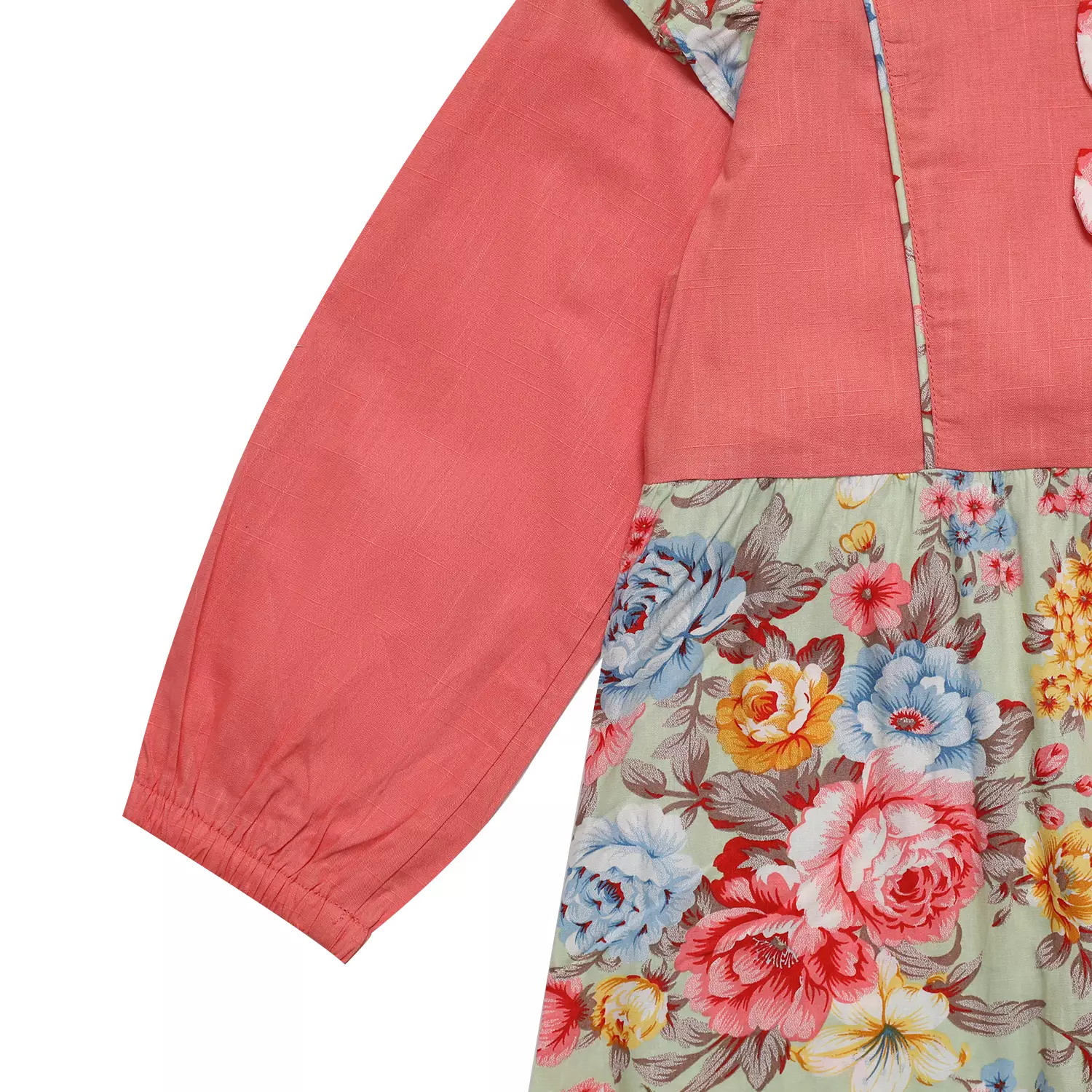 Baju Gamis Anak Perempuan Bunga 2 Pita Salem - BLESS