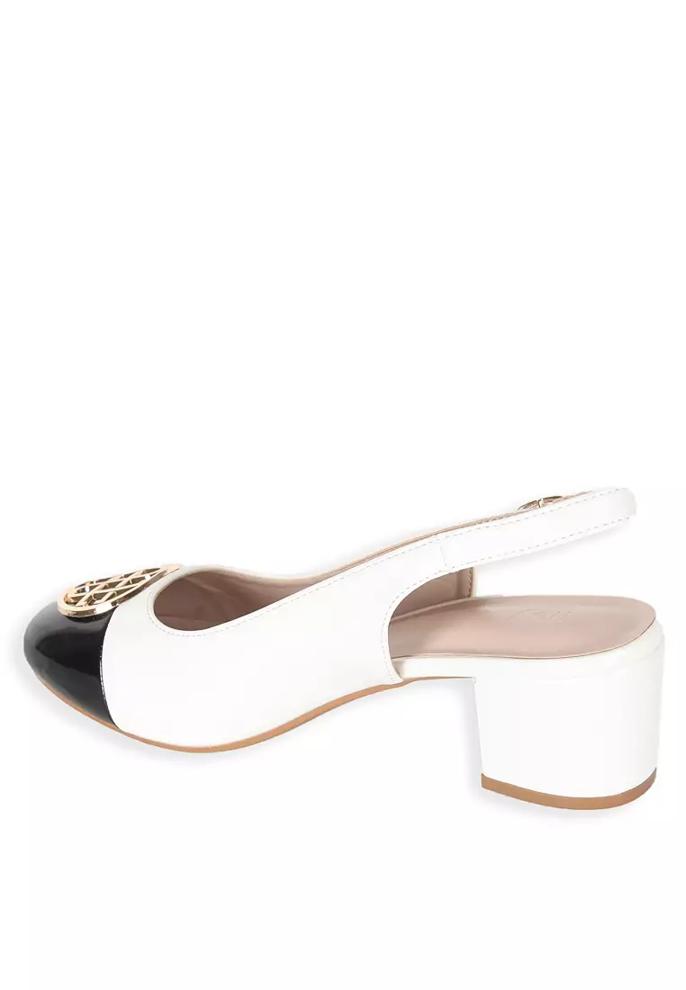 JULIET J21114 - 6 SLINGBACK HEELS WHITE