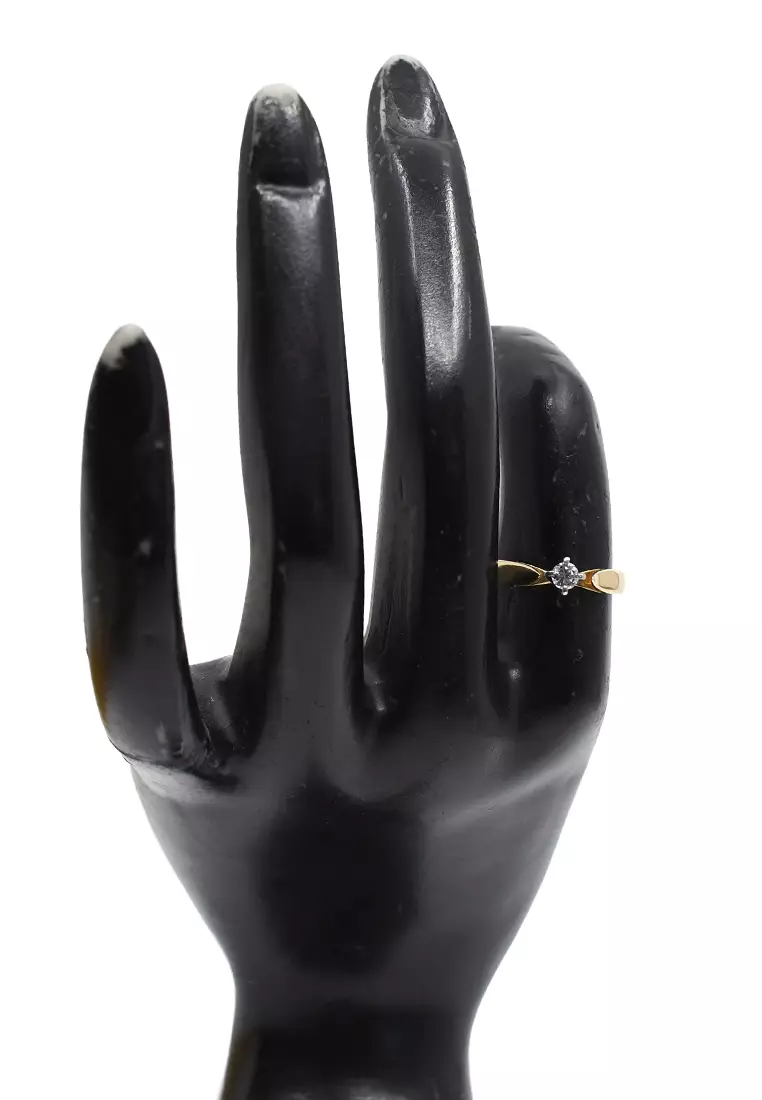 14K Italian Made Bicolor Gold Lady Ring with Diamonds