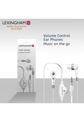 Jual Travel Blue Lexingham Volume Control Ear Phone White Original Zalora Indonesia