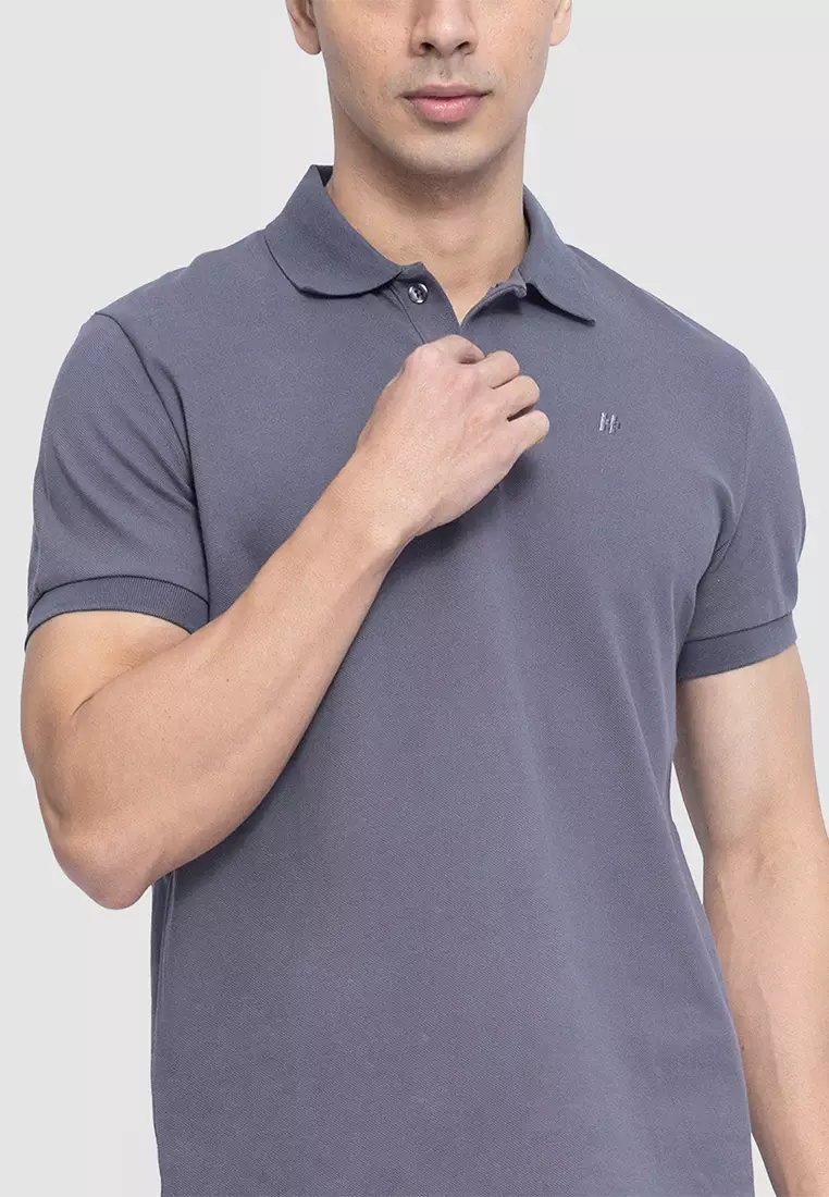 Solid Cotton Pique Polo Shirt in Regular Fit