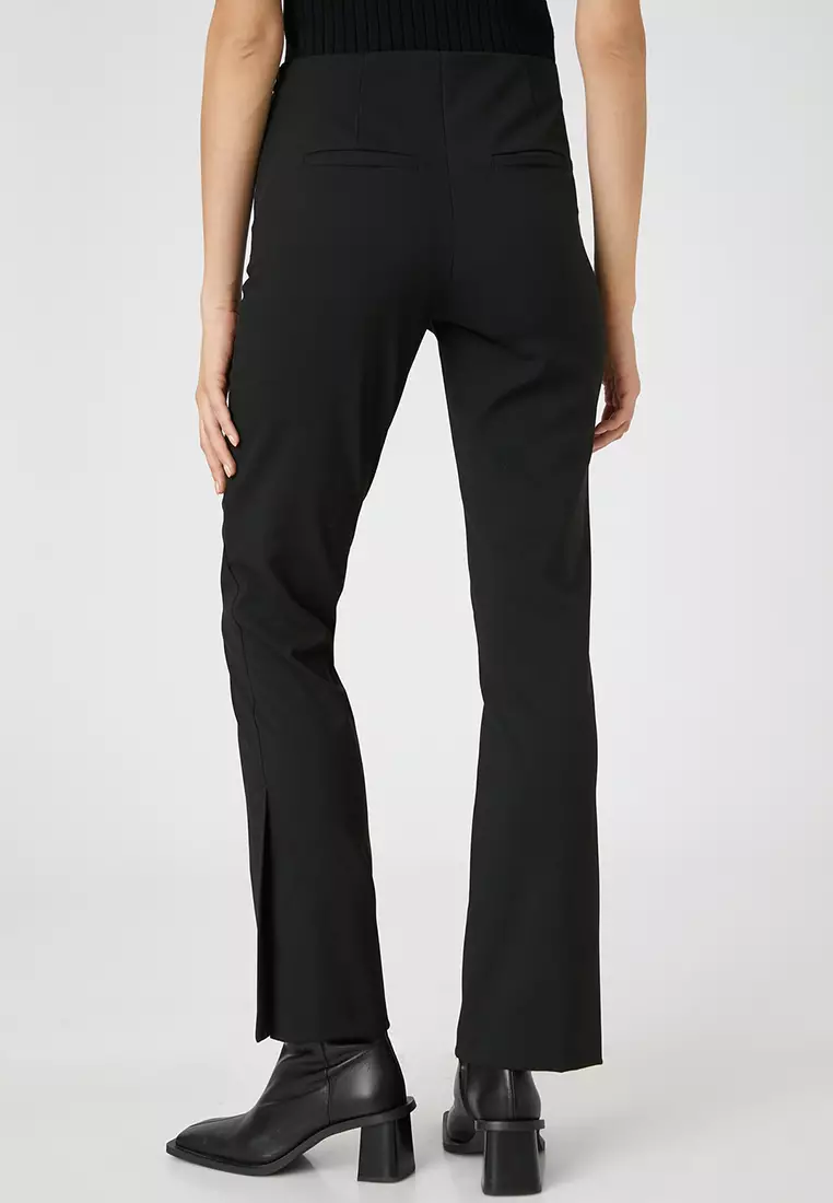 Slit Spanish-Length Pants High Waist