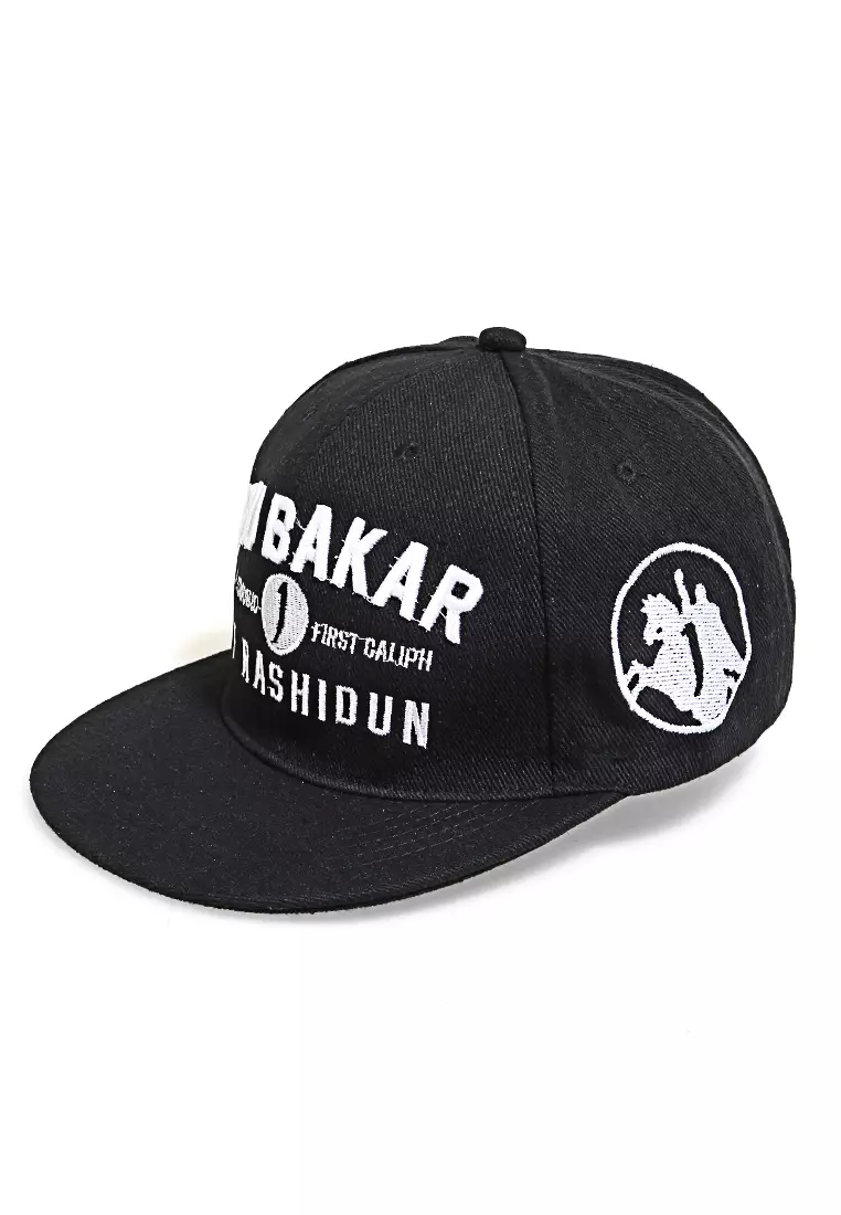 Bryan Aksesoris Fashion Topi Snapback Pria Bordir ABU BAKAR Material Rafel ORIGINAL - Black