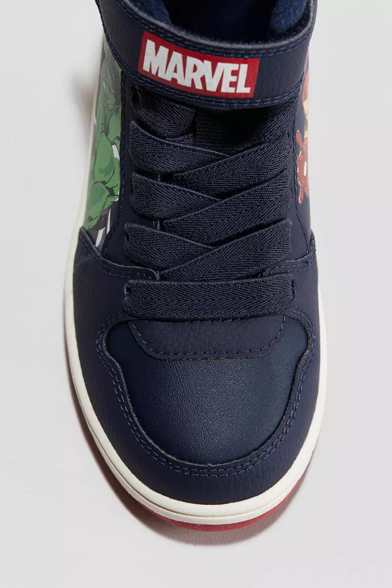 Warm-lined hi-top trainers
