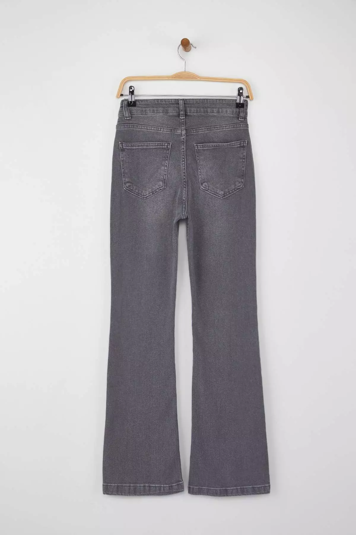 Gray High Waist Flared Jeans