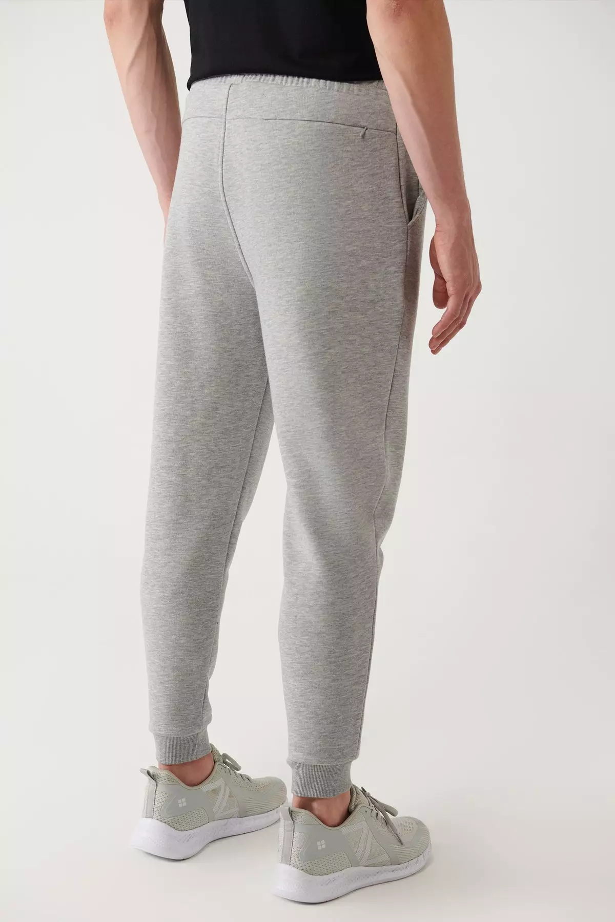 Men's Gray Lace-Up 3-Thread Raised Printed Sweatpants A32Y3411