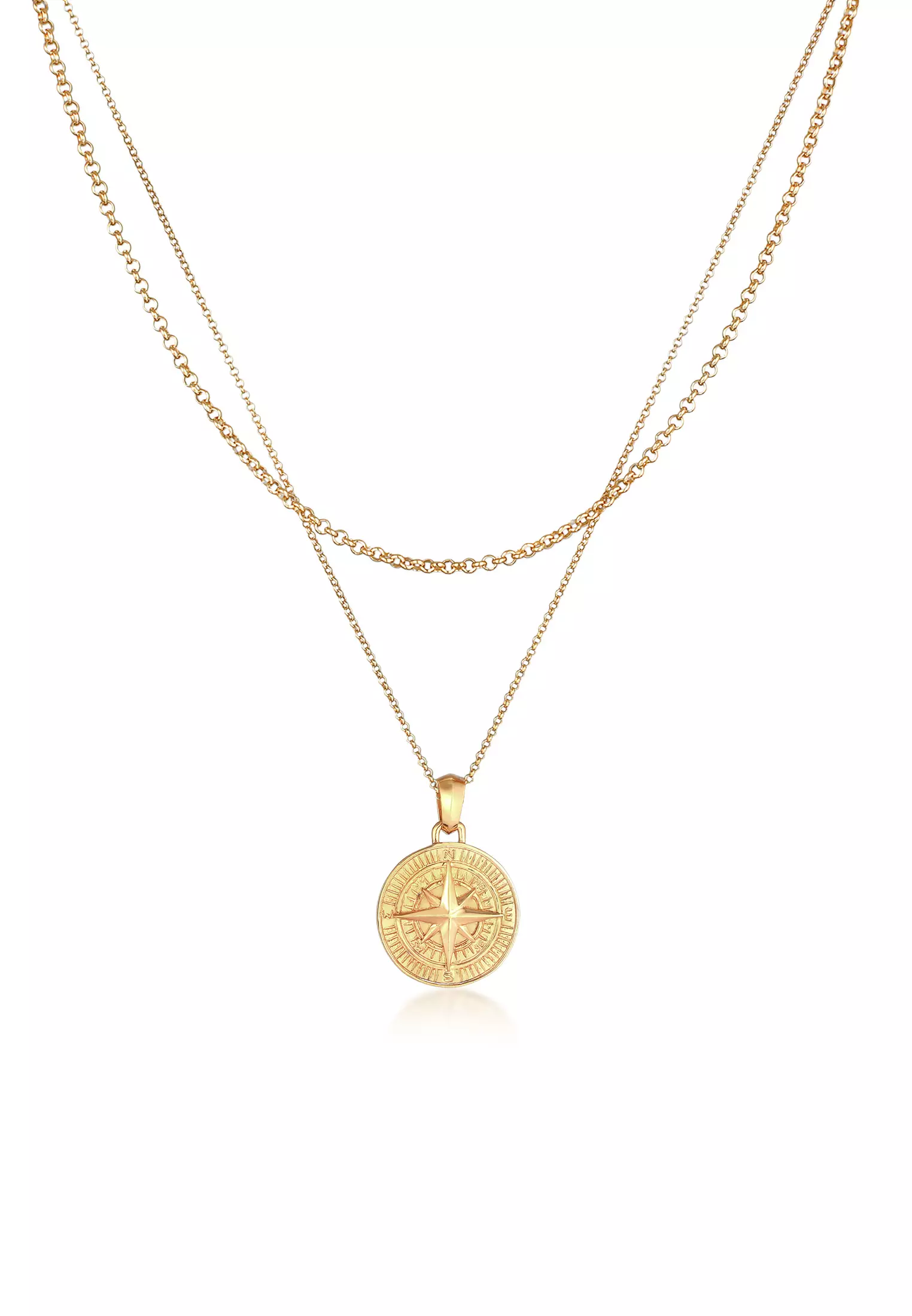 Gold circle pendant necklace on sale mens